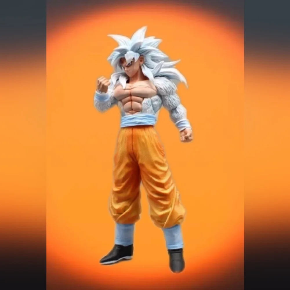 30cm Dragonball Z Goku Son White Hair Saiyan Anime Otaku Large GT Figure Toy
